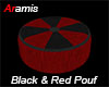 Ar Black & Red Poof