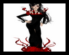 Morticia goth dress red