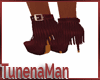 maroon low boots