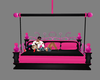 Pink & blk swing bed