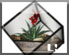L!A glass plant red