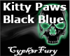 Black And Blue Kitty Paw