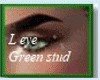 L eye green stud