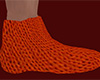 Orange Knit Slippers (M)