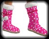 A's pink/polka dot boots