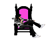 pink/blk throne chair