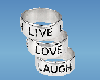live,love,laugh rings