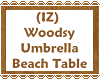 (IZ) Wood Umbrella Table