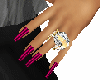 shiny pink nails