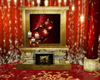 red/gold xmas fireplace
