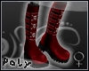 Skull Buckle Boots [red]