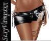 Tied Blk Leather Shorts