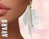 Feather Earrings ~ White