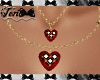Red Plaid Heart Necklace