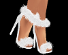 (K)  furry white heels