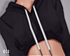 E. Black Crop Hoodie