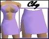 purple dress split skirt
