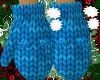 Xmas Blue Knit Mittens