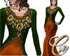 Medieval Gown Green Orng