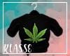 Blk Marijuana Crop Top