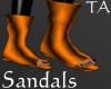 Orange Fuzzy Sandals
