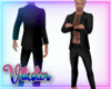 v open no shirt suit