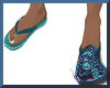 Teal Flip Flops (M)