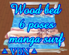 Wood bed with 6 p manga
