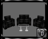 (DP)Blk Leather Sofa Set