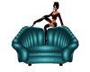 Teal Poses Couch