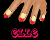 ~Elle~ Red Tip Nails