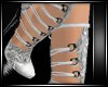 (D)Silver FLoral Heels