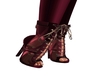 Open toe burgundy boot
