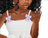 White/Purp bow ruff tank