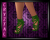 Green Silk Heels