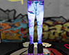 purple and blue denims
