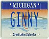 Ginny Licence Plate