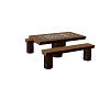 log picnic table