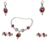 5Pc Ruby Jewelry Set