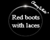 Red boots with laces