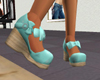 teal bow doll shoes