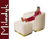 MLK Beige Chair Ottoman