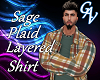 SAGE PLAID LAYERED SHIRT