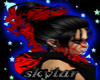 -SKY-F-RED/BLK HAIR UP