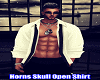 Horns Skull Open Shirt