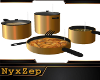 ! GOLD SAUCEPANS poses
