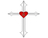 Cross with heart and D