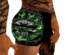 green skull shorts