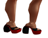 Black & Red Block Heels
