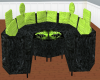 black/ green couch